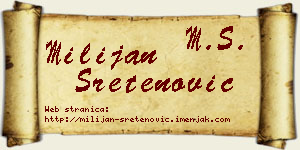 Milijan Sretenović vizit kartica